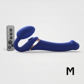 Синий безремневой страпон Multi Orgasm Size M с клиторальной стимуляцией - Strap-on-me - купить с доставкой в Химках