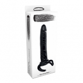 Чёрная насадка-фаллос для двойного проникновения INFLATABLE DILDO SLIM DONG  - 13,5 см. - Toyz4lovers - в Химках купить с доставкой