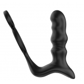 Черный вибростимулятор простаты с поступательными движениями и пультом ДУ - Secwell - в Химках купить с доставкой