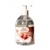 Лубрикант на водной снове Love Protection Strawberry с ароматом клубники - 300 мл. - Lola Games - купить с доставкой в Химках