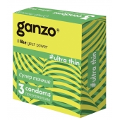 Ультратонкие презервативы Ganzo Ultra thin - 3 шт. - Ganzo - купить с доставкой в Химках