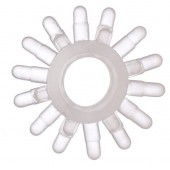 Прозрачное гелевое эрекционное кольцо с шипиками - Toyfa Basic - в Химках купить с доставкой