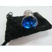 Анальное украшение BUTT PLUG  Small с синим кристаллом - 7 см. - Anal Jewelry Plug - купить с доставкой в Химках