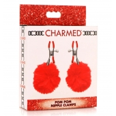 Красные зажимы на соски с помпонами Pom Pom - XR Brands - купить с доставкой в Химках