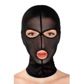 Черная сетчатая маска на голову с отверстиями для глаз и рта - Fetish Tentation - купить с доставкой в Химках