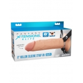 Полый страпон на ремнях 8’’ Hollow Silicone Strap-on - Pipedream - купить с доставкой в Химках