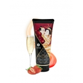 Массажный крем для тела с ароматом клубники и шампанского Sparkling Strawberry Wine - 200 мл. - Shunga - купить с доставкой в Химках