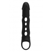 Черная насадка-удлинитель Vibrating Extender With Remote с вибрацией - Dream Toys - в Химках купить с доставкой