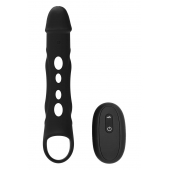 Черная насадка-удлинитель Vibrating Extender With Remote с вибрацией - Dream Toys - в Химках купить с доставкой