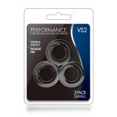 Набор из 3 черных эрекционных колец Black Small Penis Rings - Blush Novelties - в Химках купить с доставкой