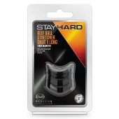 Черное эрекционное кольцо на мошонку Beef Ball Stretcher Snug X Long - Blush Novelties - в Химках купить с доставкой