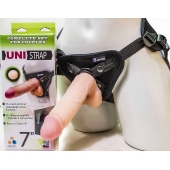 Страпон-унисекс с двумя насадками UNI strap 7  Harness - 19 и 16 см. - LOVETOY (А-Полимер) - купить с доставкой в Химках