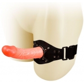 Телесный фаллос с креплением на ногу - 17 см. - Baile - купить с доставкой в Химках
