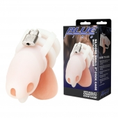 Белая клетка для пениса Silicone Small 2 in Cock Cage With Ball Divider - BlueLine - купить с доставкой в Химках