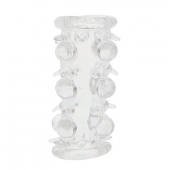 Прозрачная насадка на пенис с шипами и бугорками JELLY JOY LUST CLUSTER CLEAR - Dream Toys - в Химках купить с доставкой