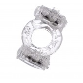 Прозрачное виброкольцо с двумя вибропульками - Toyfa Basic - в Химках купить с доставкой