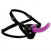 Лиловый поясной страпон Navigator Silicone G-Spot Dildo with Harness - 17,8 см. - XR Brands - купить с доставкой в Химках