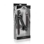 Черный кляп в форме косточки Hound Adjustable Dog Bone Gag - XR Brands - купить с доставкой в Химках