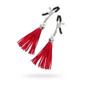 Зажимы на соски «Прищепки» с красными кисточками из замши - Pecado - купить с доставкой в Химках