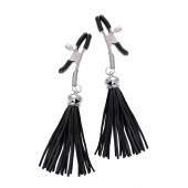 Зажимы на соски «Прищепки» с черными кисточками из замши - Pecado - купить с доставкой в Химках