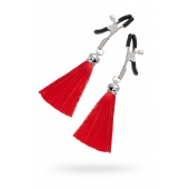 Зажимы на соски «Прищепки» с красными кисточками из шелка - Pecado - купить с доставкой в Химках