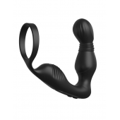 Черный вибростимулятор простаты с эрекционным кольцом Ass-Gasm Pro P-Spot Milker - Pipedream - в Химках купить с доставкой