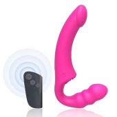 Розовый безремневой страпон Straples Strap-On Dildo - Erokay - купить с доставкой в Химках