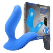 Синий вибромассажер простаты 3,5’’ Remote Control Curve P-spot Massager - 12 см. - Erokay - в Химках купить с доставкой