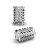 Прозрачная насадка на пенис с шишечками STAY HARD COCK SLEEVE 02 CLEAR - Blush Novelties - в Химках купить с доставкой