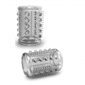 Прозрачная насадка с шипами и шишечками STAY HARD COCK SLEEVE 03 CLEAR - Blush Novelties - в Химках купить с доставкой