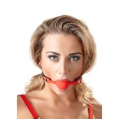 Силиконовый кляп-шар на чёрных ремешках Red Gag silicone - Orion - купить с доставкой в Химках