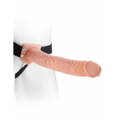 Фаллопротез телесного цвета Hollow Strap-On - 29 см. - Pipedream - купить с доставкой в Химках