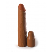 Коричневая насадка на член 2  Silicone X-tension - 20,3 см. - Pipedream - в Химках купить с доставкой