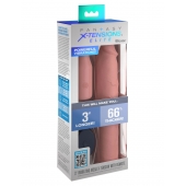 Телесная вибронасадка на член 3  Vibrating Mega X-tension with Remote - 22,9 см. - Pipedream - в Химках купить с доставкой