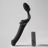 Черный безремневой вибрострапон Strap-On-Me Multi Orgasm Size XL - Strap-on-me - купить с доставкой в Химках