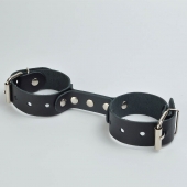 Черные кожаные наручники-фиксатор - Sitabella - купить с доставкой в Химках