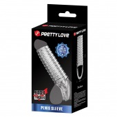 Прозрачная насадка на пенис с ребрышками и подхватом мошонки - Baile - в Химках купить с доставкой