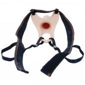 Телесный полый страпон на ремешках - 16,5 см. - Boys of Toys - купить с доставкой в Химках