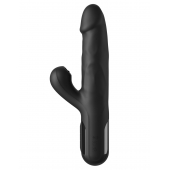 Черный силиконовый вибратор-кролик Sonix Silicone Thruster - 22 см. - Pipedream