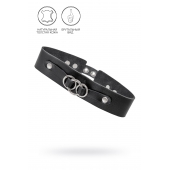 Черный чокер-ошейник со связанными кольцами на подложке - Pecado - купить с доставкой в Химках