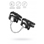 Черные кожаные наручники-браслеты из двух ремешков - Pecado - купить с доставкой в Химках