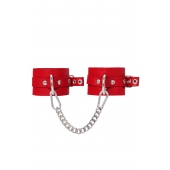 Красные мягкие кожаные оковы с люверсами - Pecado - купить с доставкой в Химках