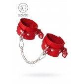 Красные мягкие кожаные оковы с люверсами - Pecado - купить с доставкой в Химках