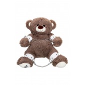 Бондажный набор: бурый мишка с белыми оковами и наручниками - Pecado - купить с доставкой в Химках