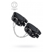 Черные кожаные оковы с двумя ремешками - Pecado - купить с доставкой в Химках