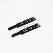 Черные кожаные наручники с регулируемыми ремешками - Crazy Handmade - купить с доставкой в Химках