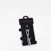 Черные кожаные наручники с хромированной фурнитурой - Crazy Handmade - купить с доставкой в Химках