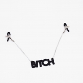 Зажимы на соски с кожаной подвеской Bitch - Crazy Handmade - купить с доставкой в Химках