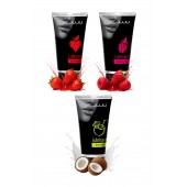 Набор из 3 съедобных лубрикантов JUJU (клубника, малина, кокос) - JuJu - купить с доставкой в Химках