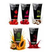 Набор из 5 съедобных лубрикантов JUJU (клубника, малина, тропические фрукты, вишня, кокос) - JuJu - купить с доставкой в Химках